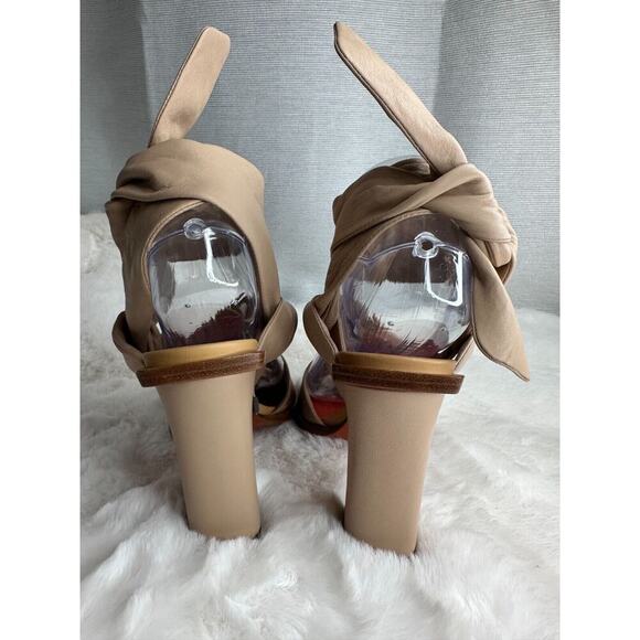 Santoni Tan Leather Straps Women's High Heel Sandal Pump Size UE 37 - Picture 7 of 16